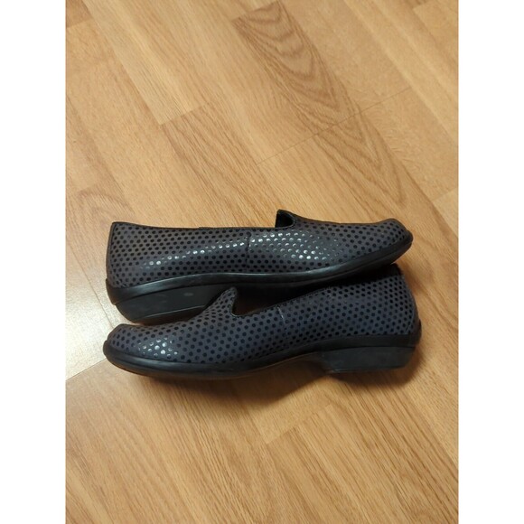 Dansko Olivia Leather Flats Womens 39 Gray Black Confetti Polka Dot Slipper - Picture 7 of 12
